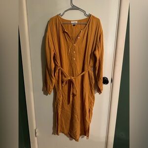 Target Universal Threads Midi Dress Size L Muslin Mustard Yellow